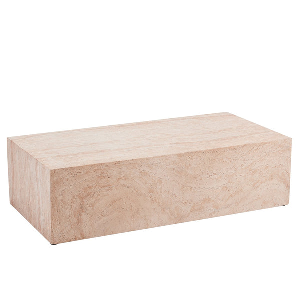 English Elm Christopher Knight Home® - 43.5" MGO Travertine Effect Rectangular Coffee Table Brown — Durable Indoor/Outdoor 43.5x22x12" N772P306667T