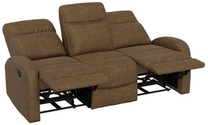 English Elm Brown Dual Reclining Sofa with Pillow Back Cushions and Pull Tab Seats for Living Rooms Brown B361P483239