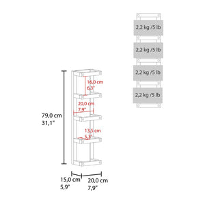 English Elm Chidester Five Shelf Towel Tower Natural Oak Finish Freestanding Bathroom Organizer B097P407601