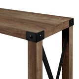 English Elm Walker Edison - Modern Farmhouse Metal-X Entry Table With Lower Shelf - Rustic Oak