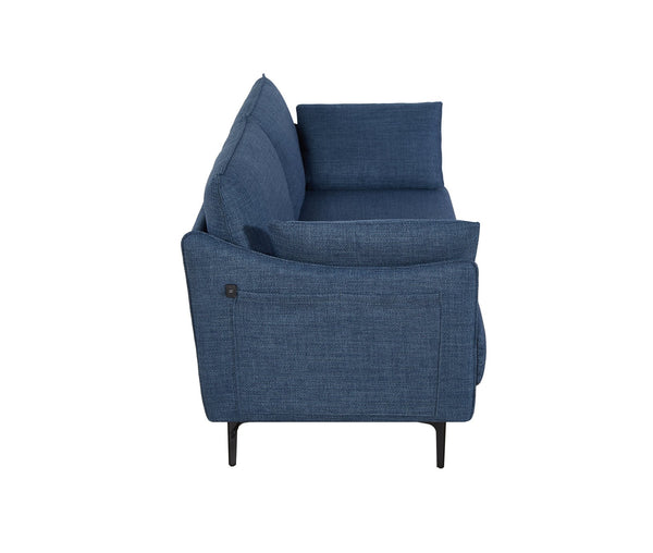 English Elm 2.5 Stylish Tufted Sofa with High-Density Foam, USB Charging Port, Metal Legs, Pillows Included Dark Blue W820P224374