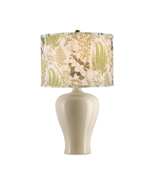 Currey & Company Theodora Drum Lamp Shade - Lush Forest-inspired Design By Lacefield For Elegant Home Ambiance Green Cotton 0900-6009-currey-company