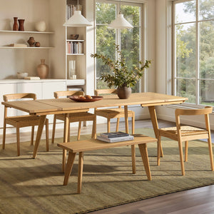 English Elm Jennifer Taylor Home - Capri Solid Red Oak Wood Bench 41.5" – Handcrafted Mid-Century Tapered Legs, Slim Space-Saving Seat Brown B2719P395573