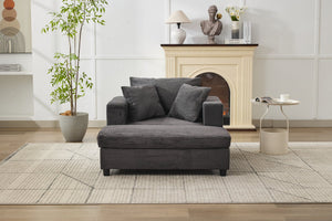 English Elm Chaise Lounge Chair With Removable Ottoman & Pillows - Modern, Pet-Friendly Accent Sofa Bed For Comfort W1170P353049