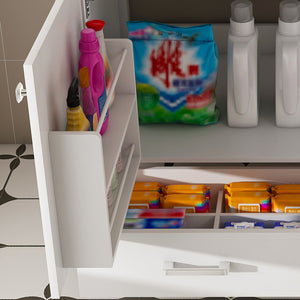 English Elm Modern 43" Bathroom Vanity With Artificial Marble Finish, Solid Wood Frame & Practical Storage Solutions W509S00140