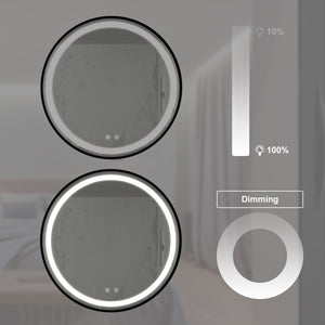 English Elm 24Inch Bathroom Led Vanity Mirror – Dimmable Touch Control, Anti-Fog, Adjustable Lighting, Ip54 Waterproof W1992P210838