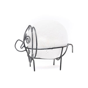 English Elm Handcrafted Eco-Mix Elephant Sculpture with Metal Feet, White Modern Sustainable Décor Accent Gift B346P336793