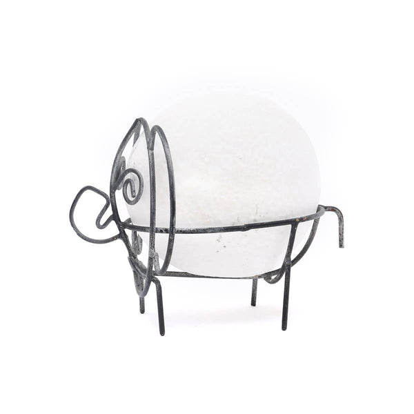 English Elm Handcrafted Eco-Mix Elephant Sculpture with Metal Feet, White Modern Sustainable Décor Accent Gift B346P336793