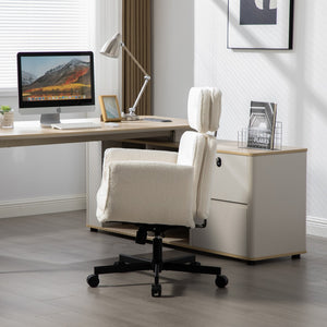 English Elm Criss Cross Wide Seat Pu Leather Swivel Task Chair with Removable Headrest W3118P404123