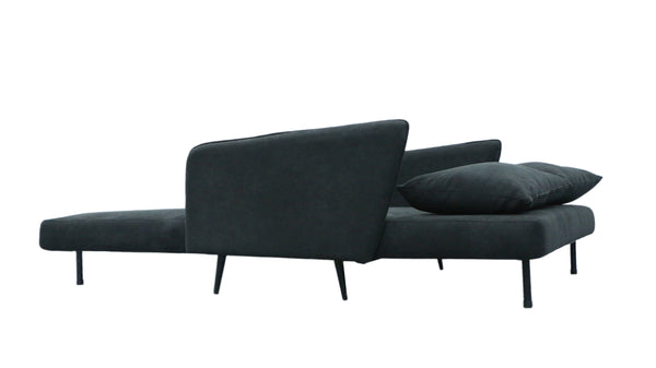 English Elm Lawson 61" Black Fabric Convertible Loveseat Sleeper with Pillows — Space-Saving Chic for Small Homes B061P264639