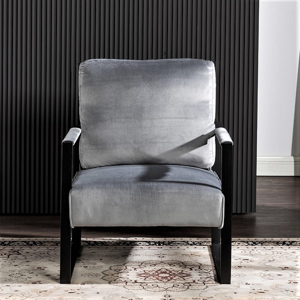 English Elm Classic Mid Century Modern Velvet Accent Chair - Durable Metal Frame For Stylish Comfort In Any Space B2735P256737
