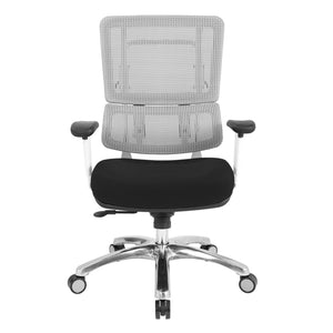OSP Home Furnishings White Mesh Ergonomic Manager Chair with Lumbar Support and Adjustable Arms for Office Black 99661W-3M