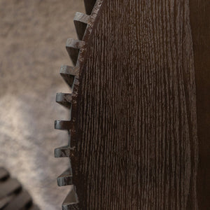 English Elm Vintage Round Nesting Coffee Tables Set of 2 — Textured Cylindrical Wood Accent Tables, Sturdy 110lb Capacity, No-Assembly Dark Brown W757P264674