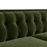 English Elm James 74" Modern Tuxedo Sofa, Olive Green Performance Velvet