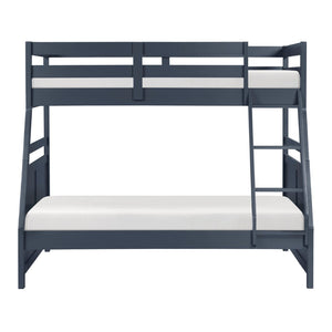 English Elm Bunk Bed Twin Over Solid Wood Frame with Guard Rails for Kids Shared Rooms Navy Blue B011S02316
