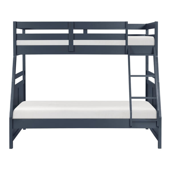 English Elm Bunk Bed Twin Over Solid Wood Frame with Guard Rails for Kids Shared Rooms Navy Blue B011S02316