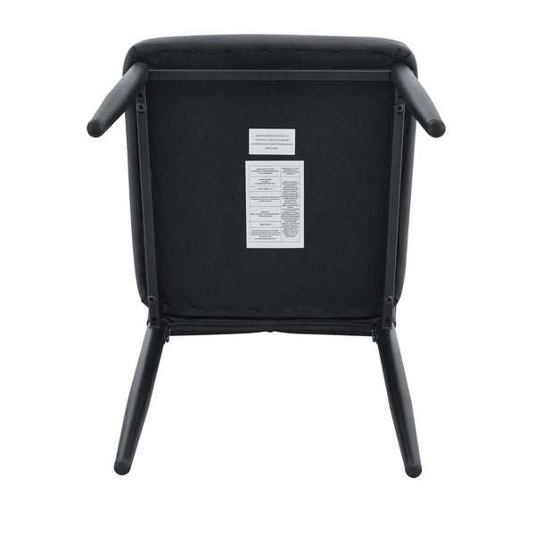 English Elm Set of 6 ergonomic dining chairs with shell-pattern back, 37" height, breathable tech fabric, sturdy metal legs and adjustable anti-slip feet for stable, comfortable seating during meals Black W1151P359599