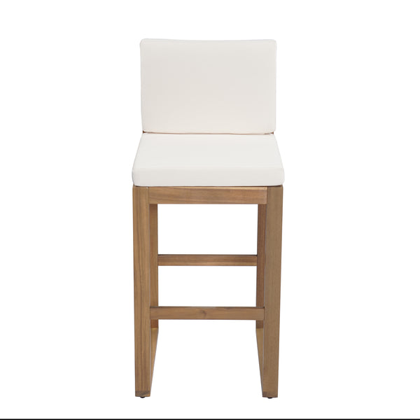 English Elm Christopher Knight Home® - Outdoor Acacia Wood Barstool set brings rustic-modern charm, durable solid wood, water-resistant cushions, easy assembly Light beige,Light Brown 43 L x 24.25 W x 11.5 H N776P285374L
