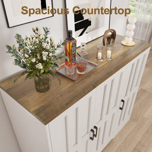 English Elm Modern Farmhouse Sideboard with Barn Doors Adjustable Shelf and Wood Grain Finish T5618P451109