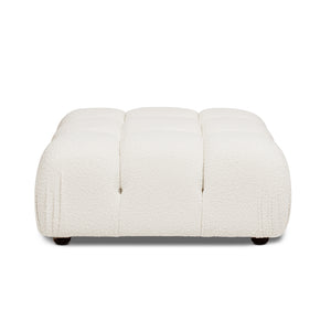English Elm Jennifer Taylor Home - Marcel 36" Bubble Modular Cocktail Ottoman with Bouclé Upholstery, Low 15" Seat, Luxe Foam Support White B2719P238413