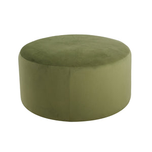 English Elm Christopher Knight Home® - Velvet Round Ottoman Olive Green — Plush Velvet Upholstery, 30" Diameter, Versatile Seat & Accent Table N757P181733O