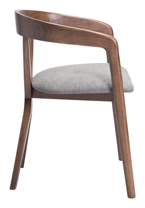 Zuo Modern Cairo Dining Chair In Dove Gray & Walnut - Elegant Rubber Wood Frame For Modern Dining Spaces Gray 100% Polyester,Rubberwood 110397-zuo-modern