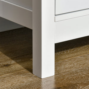 English Elm HOMCOM Elegant Sideboard Buffet Cabinet with 4 Tempered Glass Doors, Adjustable Shelves, White Finish W2225P173878