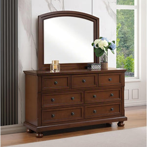 English Elm Meade Solid Wood Bedroom Chest with Felt-Lined Top Drawer, Dovetail Joints & Full-Extension Drawers Cherry 21 L x 63 W x 35.5 H B078P384075