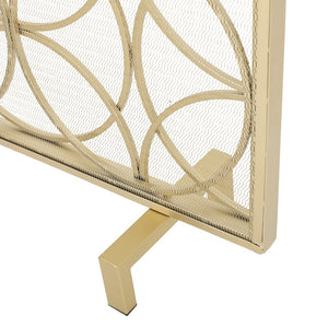 English Elm Fire Screen Handcrafted Iron Geometric Mesh Spark Guard for Modern Living Rooms 61125.00GLD
