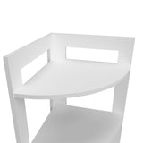 White Corner Table Sharon with Three-Tier Design for Living Room, Space-Saving, 15.20 x 15.20 x 31.70