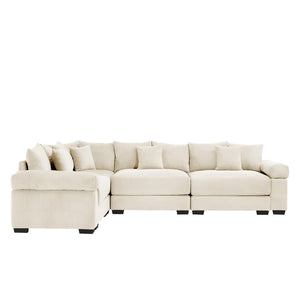 English Elm Oversized Modular Sectional Couch - Ergonomic Deep Seating, Extra-Wide Armrests & 12 Cozy Pillows! W714S01295-GIGA