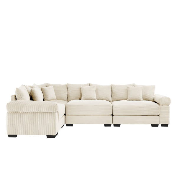 English Elm Oversized Modular Sectional Couch - Ergonomic Deep Seating, Extra-Wide Armrests & 12 Cozy Pillows! W714S01295-GIGA