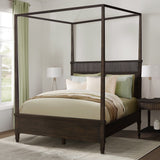 Martha Stewart Kenna Traditional Canopy Bed Queen MT115-1206 Dark Coffee