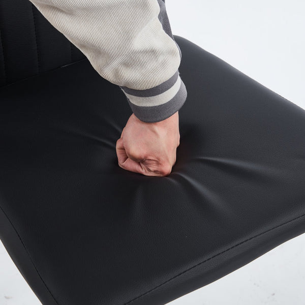 English Elm 1+4,5Pieces Mid-Century Dining Set With Glass Top & Metal Legs - Stylish Table For 4-6 People W234S00116