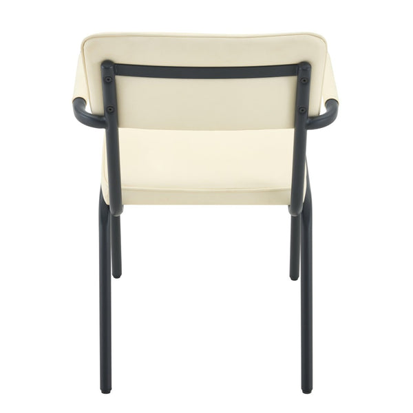 English Elm Dining Chairs Set of 2 Velvet Upholstered with Hangable Arms and Metal Legs W3493P449279