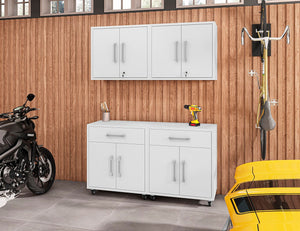 Manhattan Comfort Eiffel Modern Garage Set of 4 White 4-257BMC6