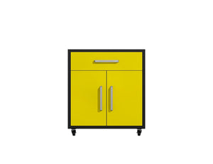 Manhattan Comfort Eiffel Modern Garage Set of 4 Matte Black and Yellow 4-257BMC84