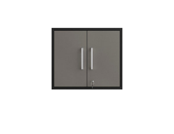 Manhattan Comfort Eiffel Modern Garage Set of 4 Matte Black and Grey 4-257BMC85