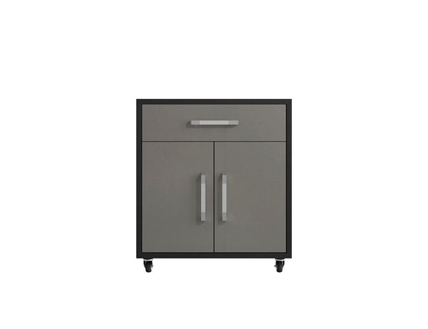 Manhattan Comfort Eiffel Modern Garage Set of 4 Matte Black and Grey 4-257BMC85