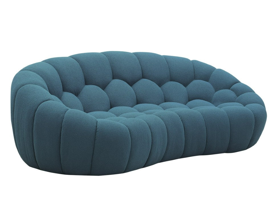 VIG Furniture Yolonda Dark Teal Teddy Loveseat With Hexagonal Tufting, Solid Wood Frame, Plush Sculptural Design VGEV2126C-LOVE-C-15