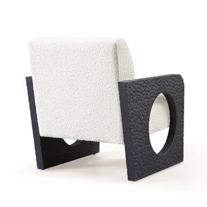 VIG Furniture Modrest Midland - Modern Off White Fabric + Black Oak Accent Chair VGVC-S2306A-WHT