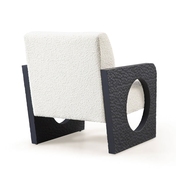 VIG Furniture Modrest Midland - Modern Off White Fabric + Black Oak Accent Chair VGVC-S2306A-WHT