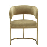 VIG Furniture Modrest Sebastian - Modern Brown Fabric + Antique Brass Dining Chair VGGA-6251CH-BRN