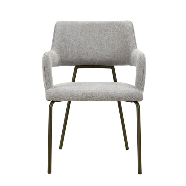 VIG Furniture Modrest Childers - Modern Grey Fabric + Antique Brass Dining Chair VGGA-6973CH-GRY