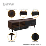 Manhattan Comfort Duane Mid-Century Modern Living Room- Set of 4 Dark Brown and Black 4-8911GLF-BK