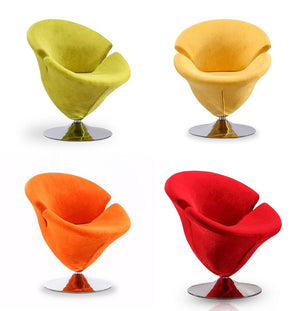 Manhattan Comfort Tulip Modern Accent Chairs - Set of 4 Orange, Yellow, Green, Red 4-AC029
