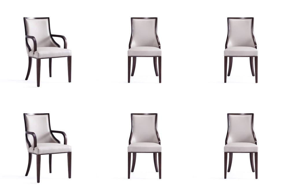 Manhattan Comfort Grand Traditional 6-Piece Dining Chairs Light Grey 4-DC048-LG