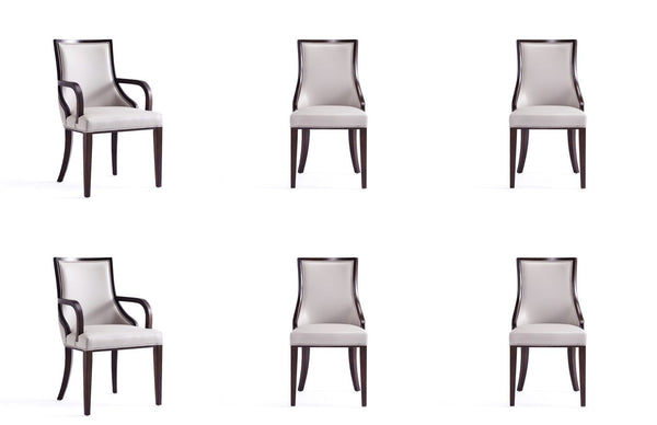 Manhattan Comfort Grand Traditional 6-Piece Dining Chairs Light Grey 4-DC048-LG