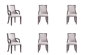 Manhattan Comfort Grand Traditional 6-Piece Dining Chairs Light Grey 4-DC048-LG