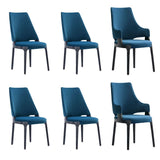 6-Piece Kara Dining Side and Arm Chairs in Blue 4-DC057-BL Manhattan Comfort